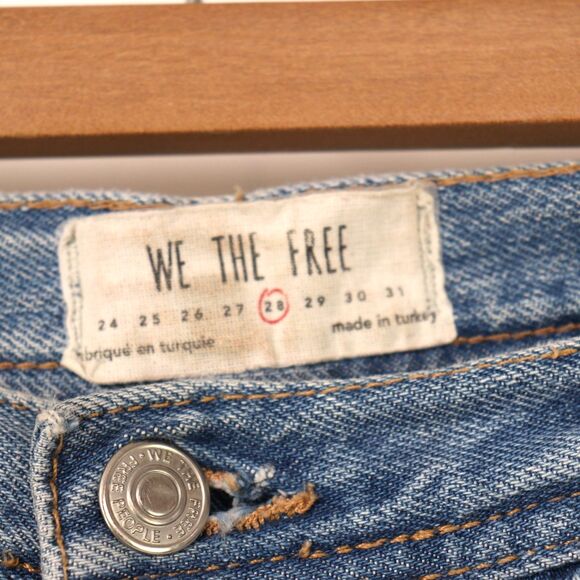 We The Free Free People Distressed Maggie Mid-Rise Straight Leg 28 - Picture 5 of 7